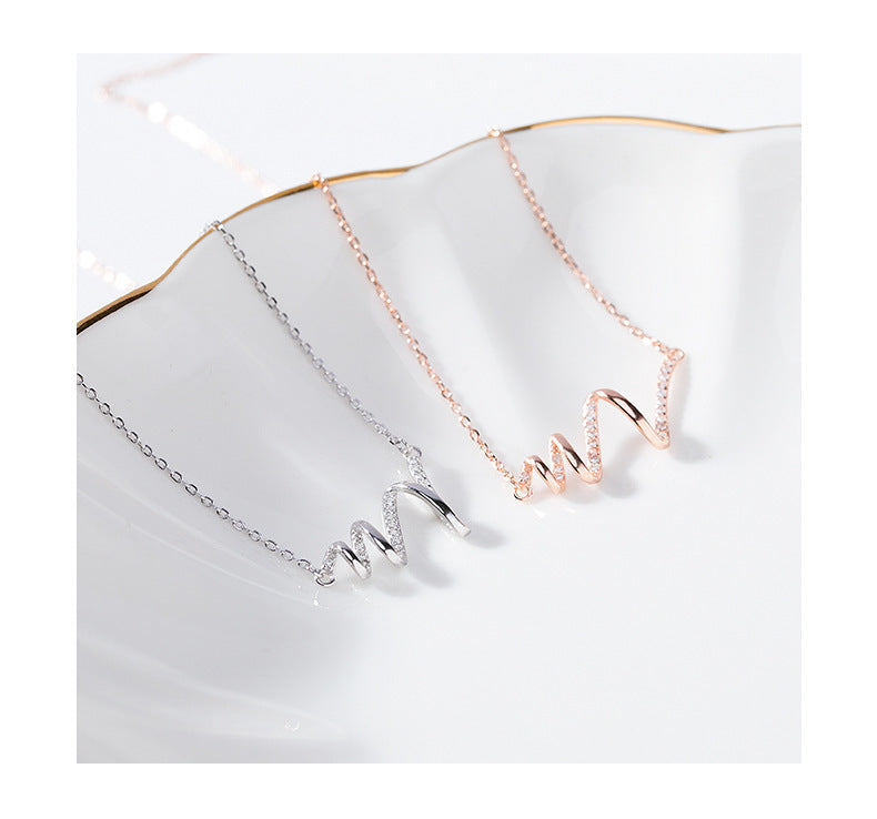 Heartbeat Necklace S925 Sterling Silver - FASHIONKULTUR