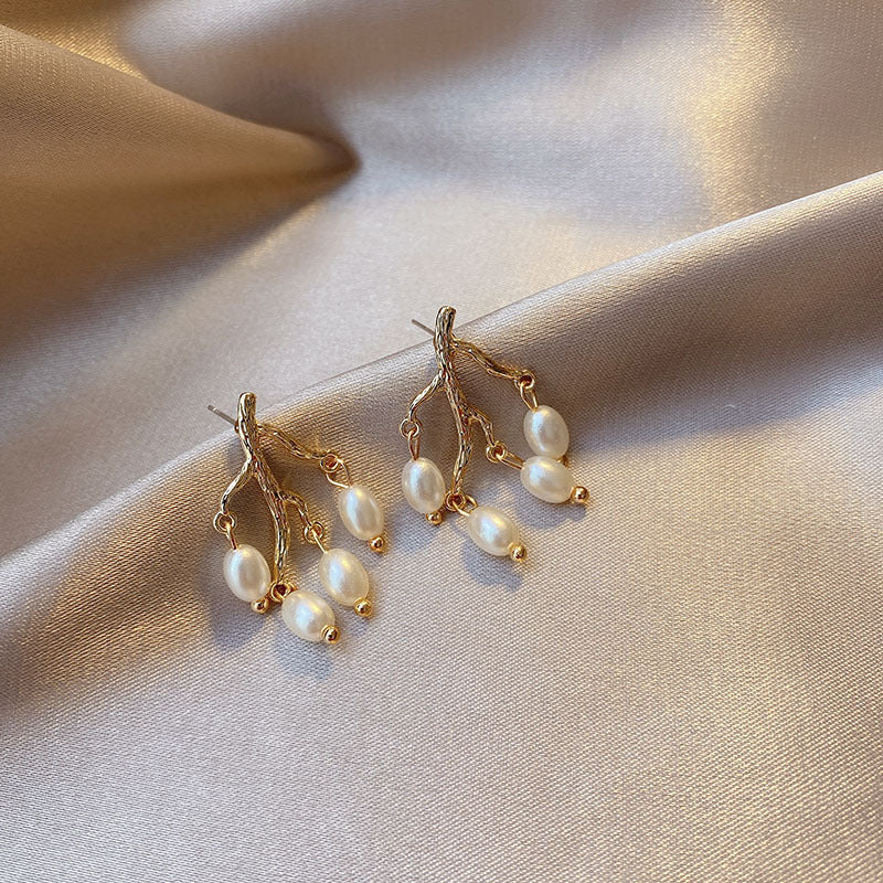 Pearl branch earrings earrings women - FASHIONKULTUR