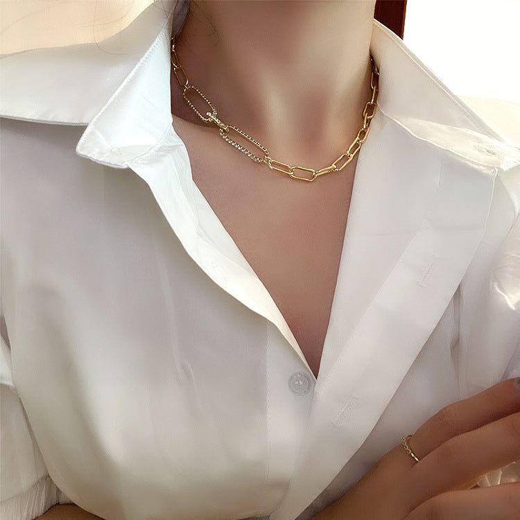 Cold Wind Zircon Metal Chain Necklace Fashion - FASHIONKULTUR