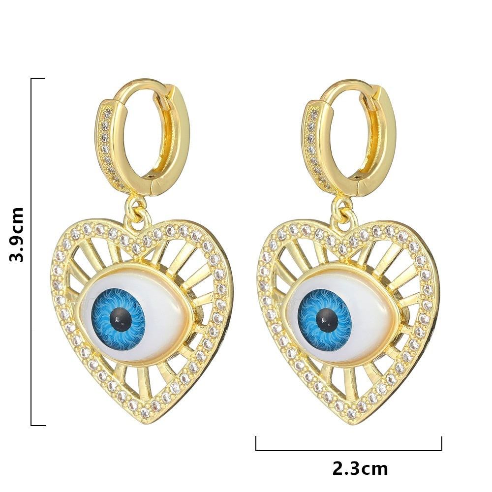 Personalized Blue Eye Color Preserving Bronze Micro Set Earrings - FASHIONKULTUR