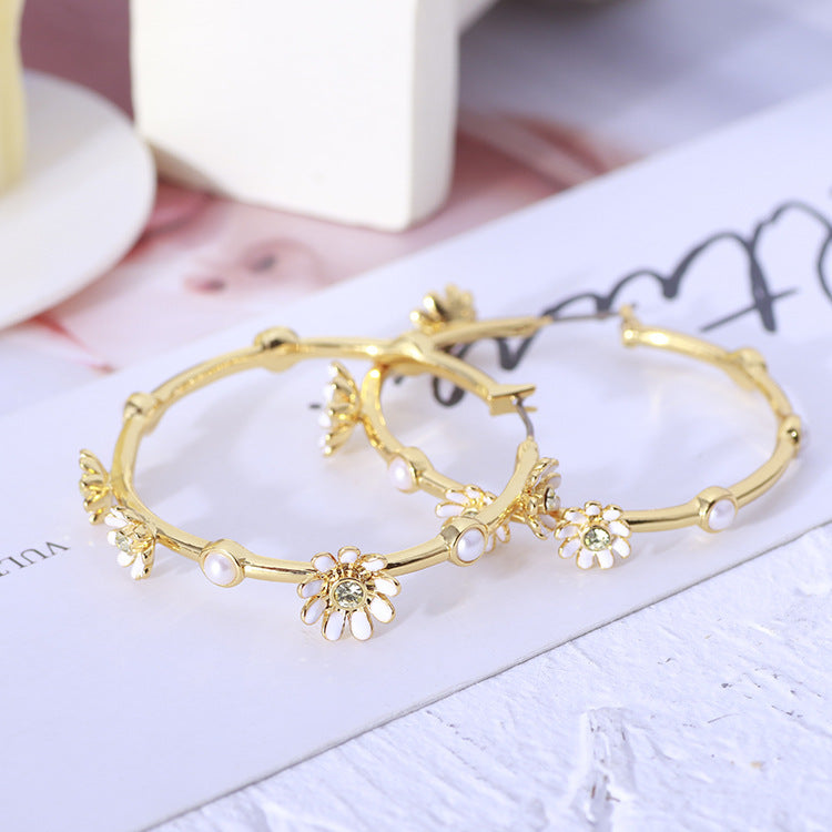 Fashion Jewelry Fashion Mori Series Enamel Daisy Flower Mosaic - FASHIONKULTUR