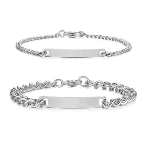 Titanium Steel Curved Plate Rose Gold Plated Men's And Women's Bracelet Bracelet - FASHIONKULTUR