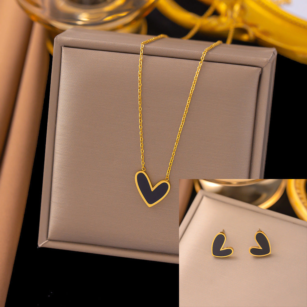 Stainless Steel Necklace Earrings Women's Jewelry Suit - FASHIONKULTUR
