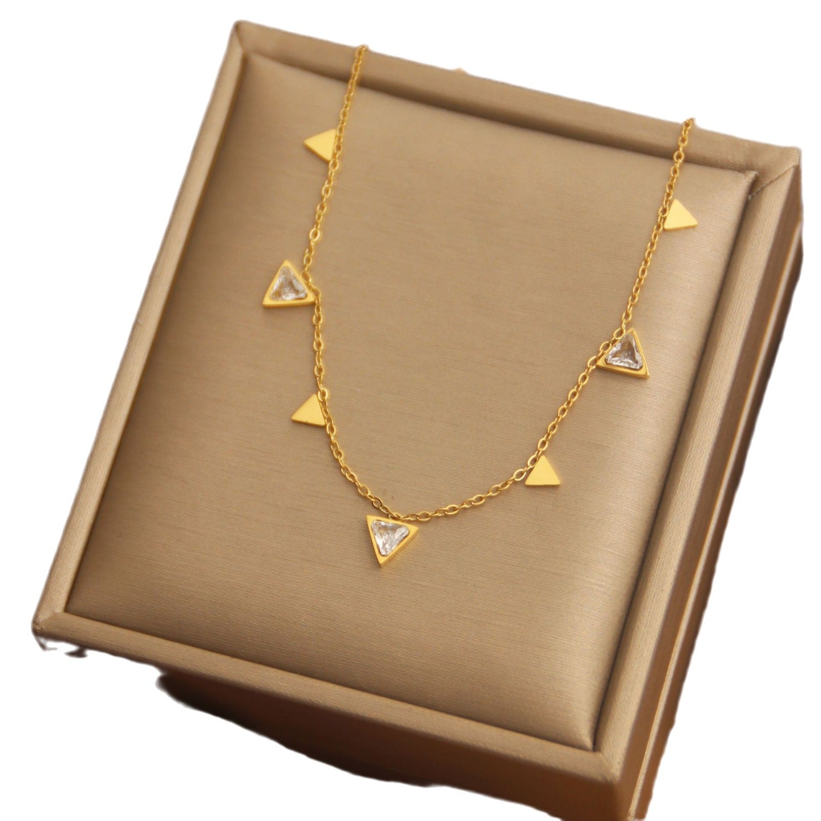 Titanium Steel Necklace Female 18K Color Zircon - FASHIONKULTUR