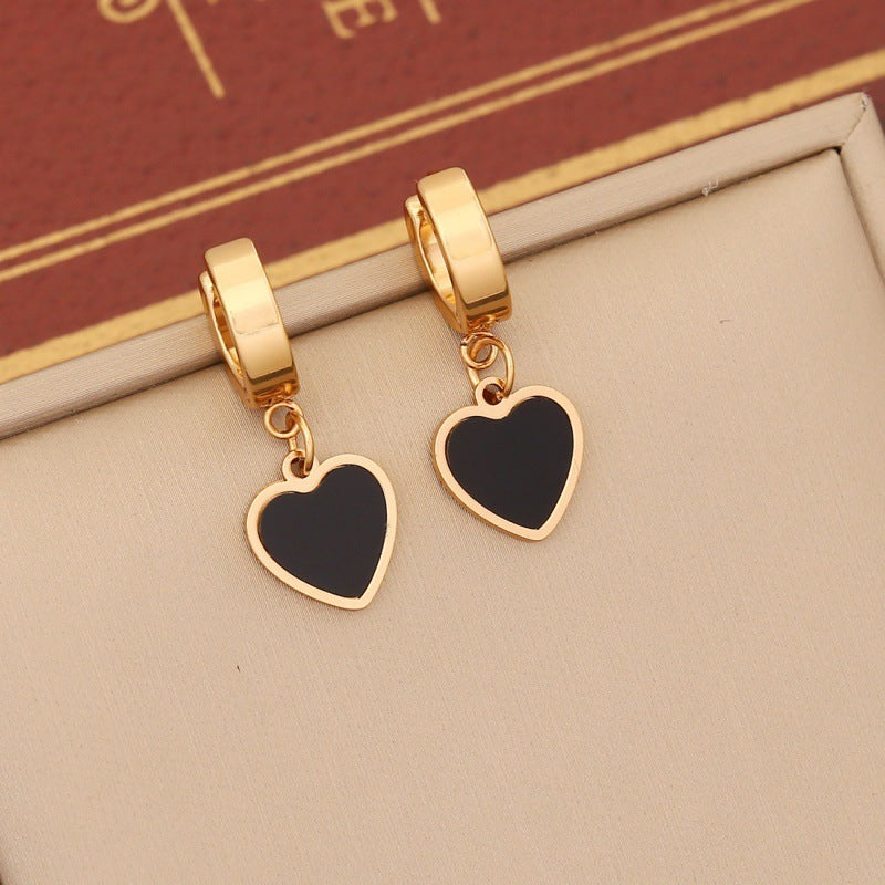 Black Love Jewelry Suit Stainless Steel Clavicle Chain - FASHIONKULTUR