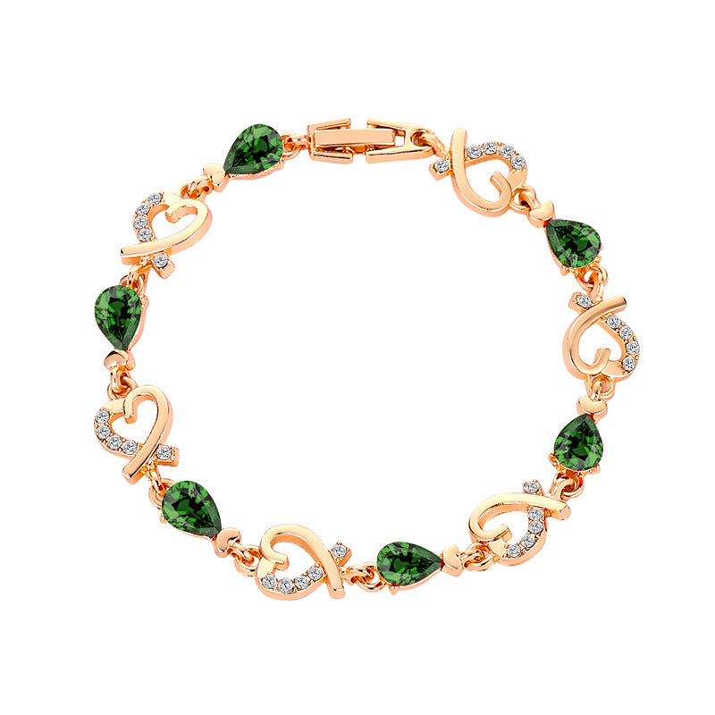 Hollow Love Bracelet With Rhinestones Fashion Temperament Heart-shaped Bracelet For Valentine's Day Gift - FASHIONKULTUR