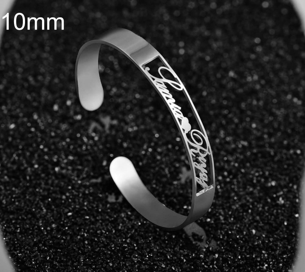 Customized Name Bracelet Personalized Custom Bangles Stainless Steel Jewelry - FASHIONKULTUR