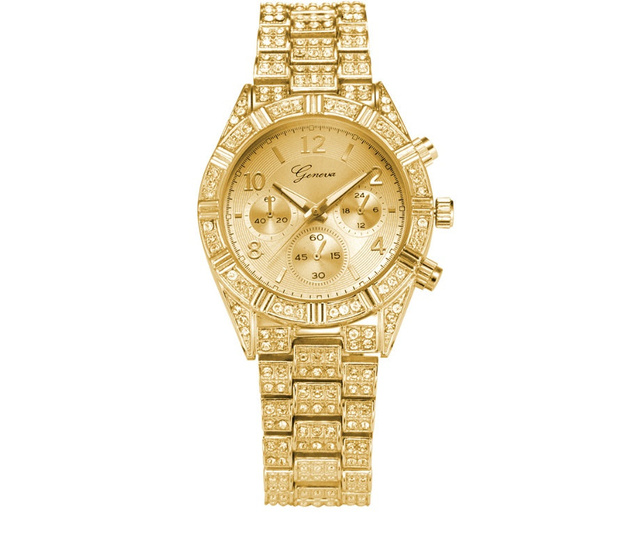 Women Crystal Quartz Analog Wrist Watch Fashion Stainless Steel Geneva Luxury Reloj Hombre Montre Femme Sport Watches - FASHIONKULTUR