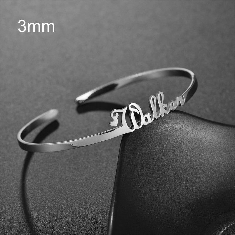 Customized Name Bracelet Personalized Custom Bangles Stainless Steel Jewelry - FASHIONKULTUR