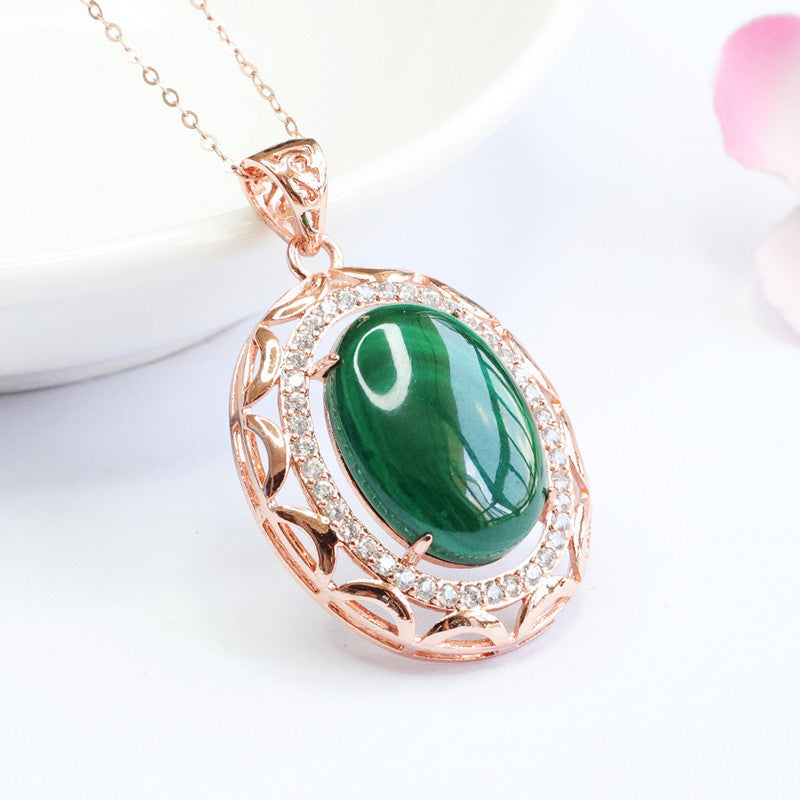 Natural Malachite Pigeon Egg Pendant Female Color Treasure Pendant Jewelry Accessories - FASHIONKULTUR