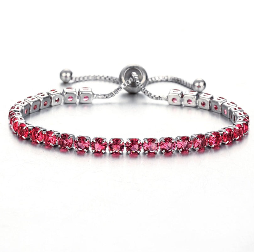 European and American cross-border exclusive jewelry inlaid crystal push-pull bracelet ladies gold full diamond single-row jewelry wholesale - FASHIONKULTUR