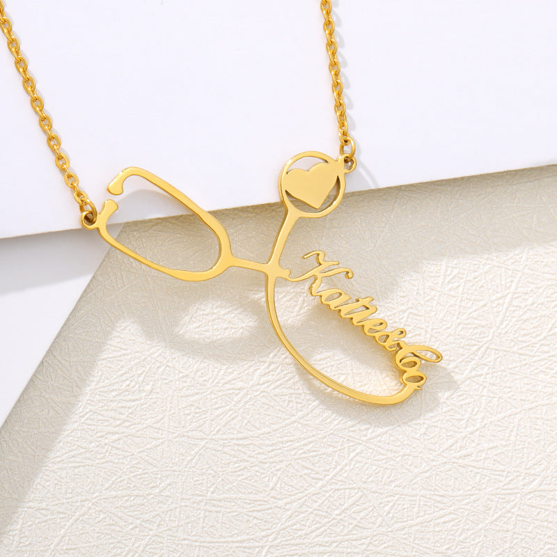 Metal stethoscope pendant - FASHIONKULTUR