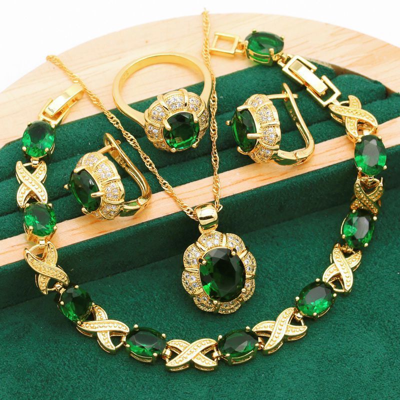 Women's Fashion Simple Full Rhinestone Zircon Jewelry Set - FASHIONKULTUR