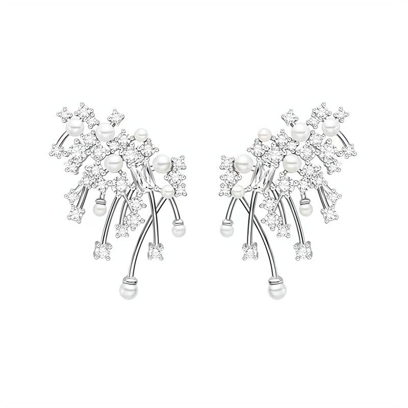 Fashion And Fully-jewelled Pearl Stud Earrings - FASHIONKULTUR