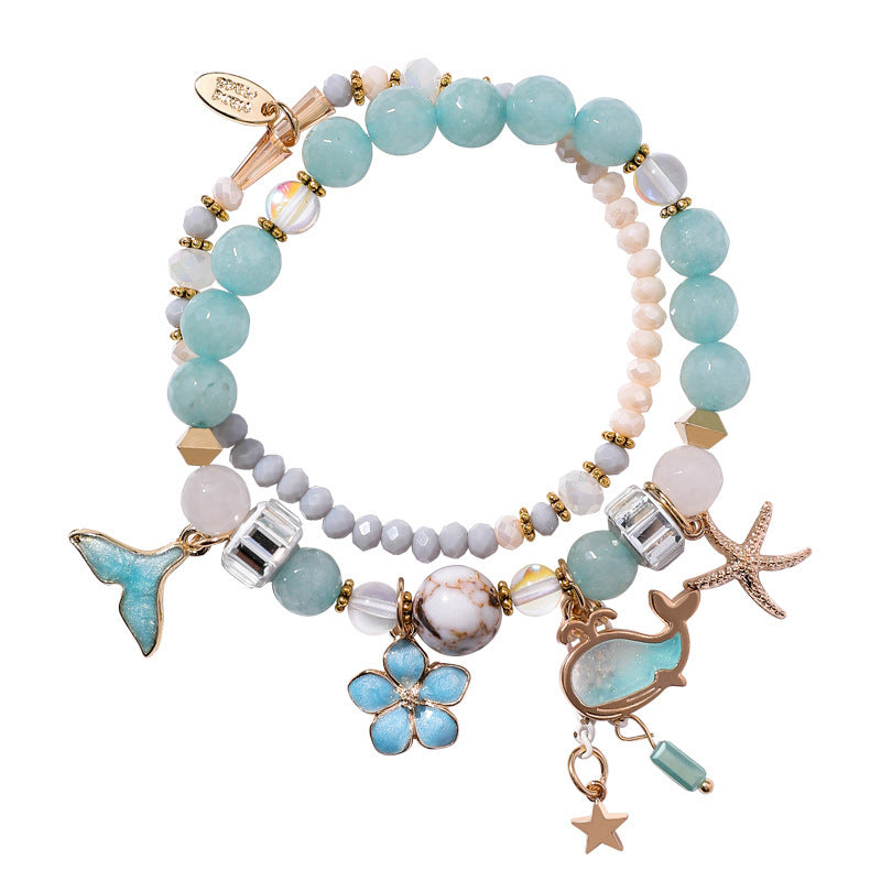 Whale tail bracelet double elastic personality retro flower starfish national wind jewelry - FASHIONKULTUR