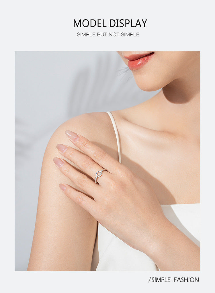 Female S925 Silver Ring Geometric Design Ring Ornament - FASHIONKULTUR