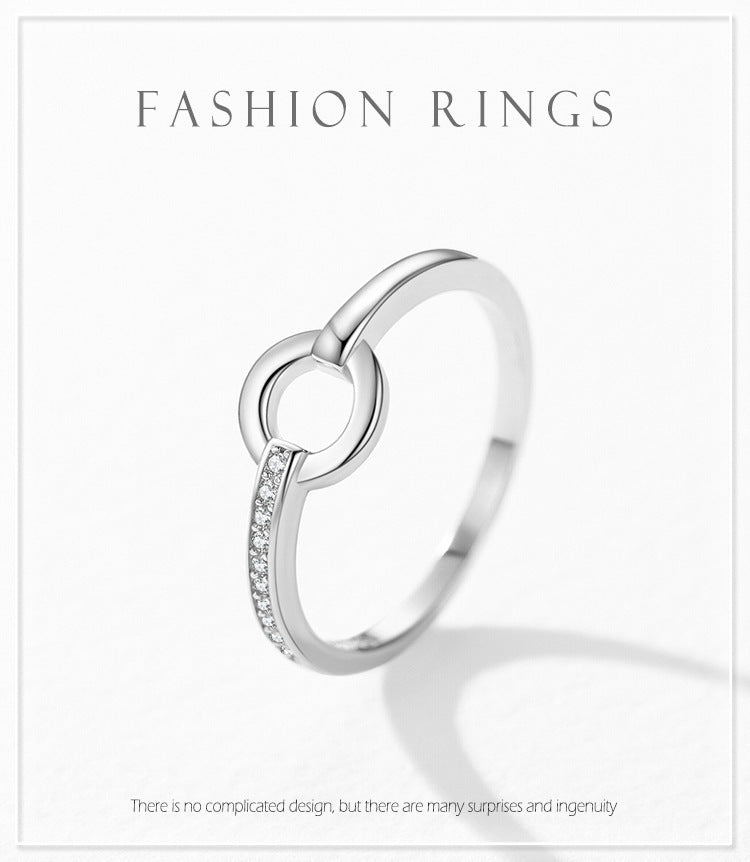 Female S925 Silver Ring Geometric Design Ring Ornament - FASHIONKULTUR
