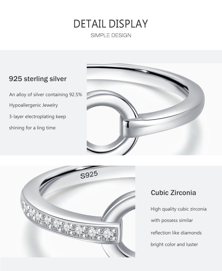 Female S925 Silver Ring Geometric Design Ring Ornament - FASHIONKULTUR