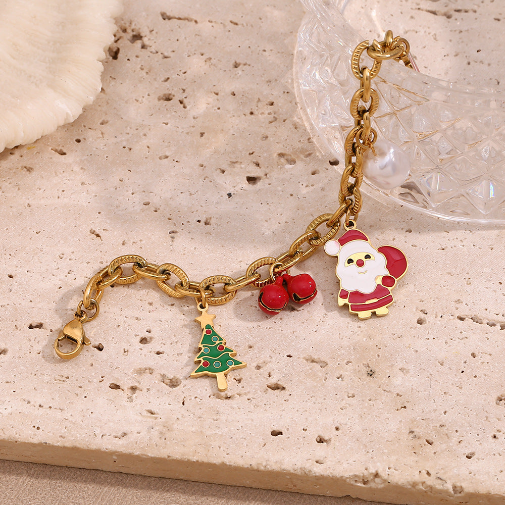 O-shaped Chain Cute Cartoon Santa Claus Socks Bracelet - FASHIONKULTUR
