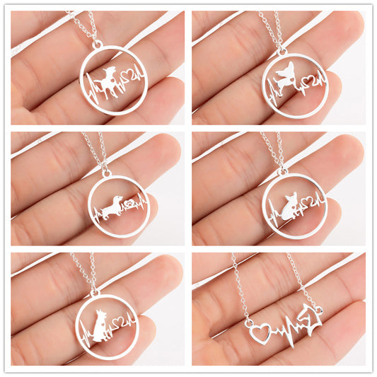 Pet Dog Footprints Paw Necklace Necklaces - FASHIONKULTUR