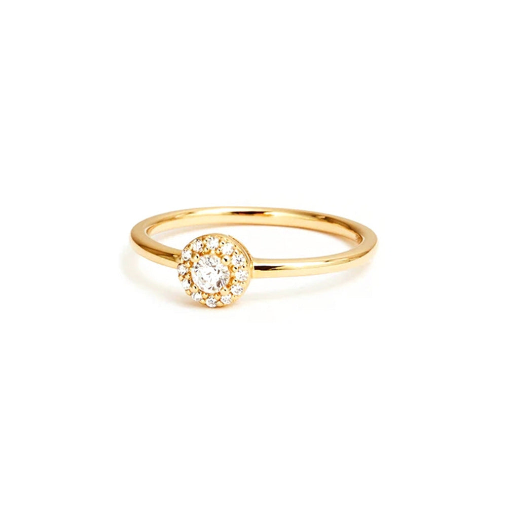 Wind Rounded Corner Moissanite Ring 18K Gold - FASHIONKULTUR