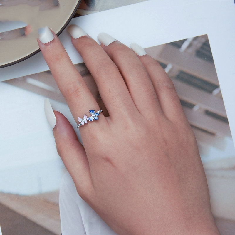 Original Design Gradient Dripping Butterfly Ring - FASHIONKULTUR