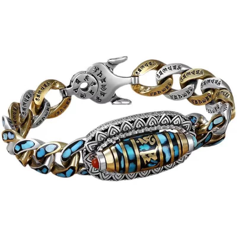 Fashion Jewelry New Men's Bracelet Personality Retro Transfer Rotating Nine Eye Pearl Bracelets High-end Gift - FASHIONKULTUR