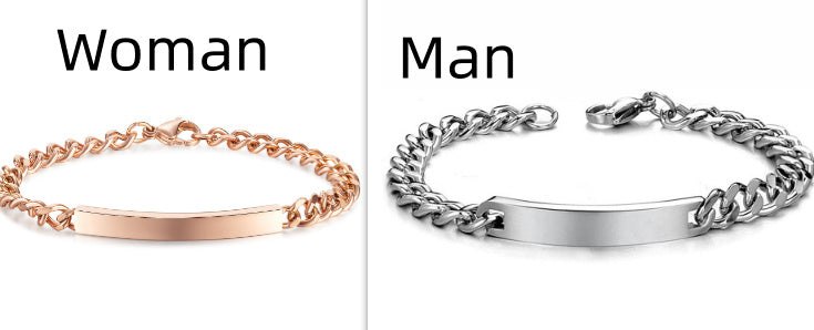 Titanium Steel Curved Plate Rose Gold Plated Men's And Women's Bracelet Bracelet - FASHIONKULTUR