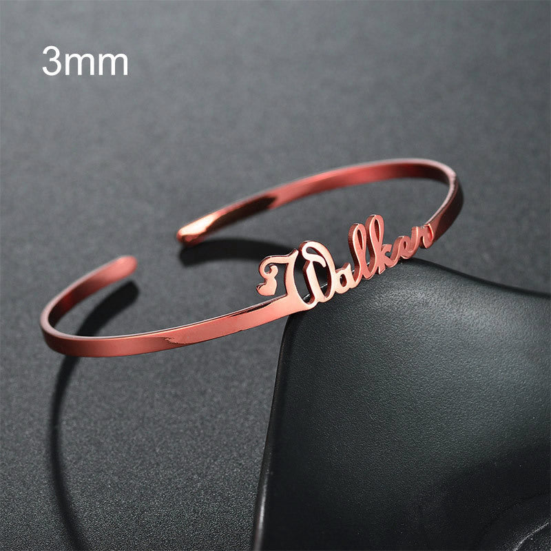 Customized Name Bracelet Personalized Custom Bangles Stainless Steel Jewelry - FASHIONKULTUR