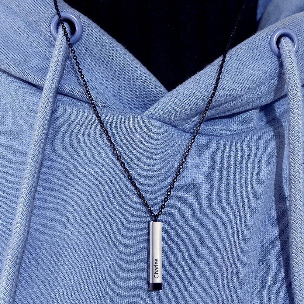 Customize Lovers Name Stainless Steel Necklace Remember Your Most Meaningful Phrase Word - FASHIONKULTUR