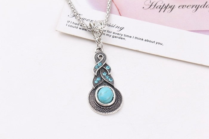 Turquoise necklace earrings - FASHIONKULTUR