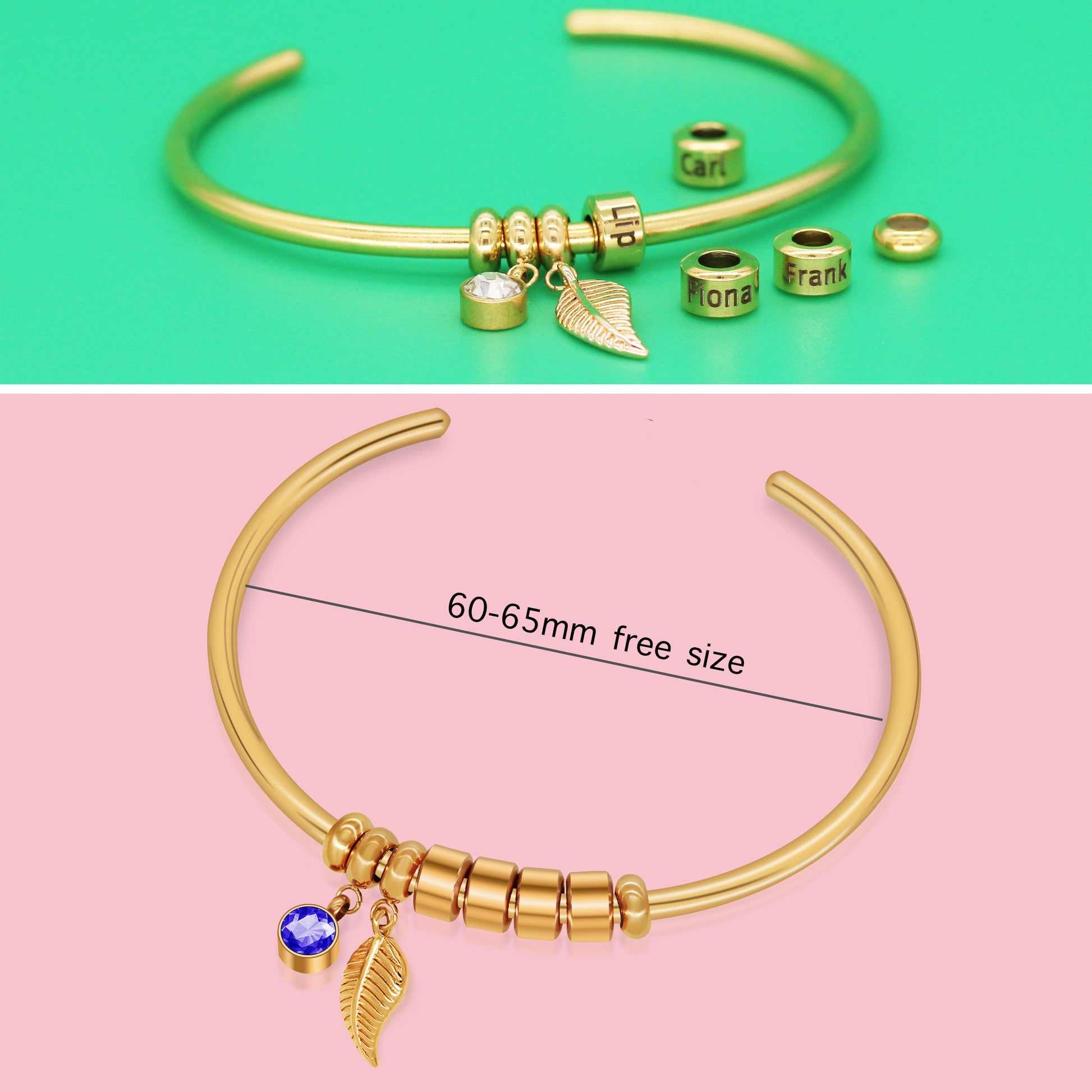 Diy Beaded Lettering Stainless Steel Bracelet - FASHIONKULTUR