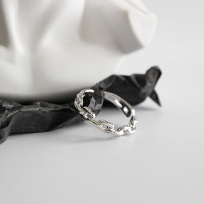 Chain cutout fine chain opening female ring - FASHIONKULTUR
