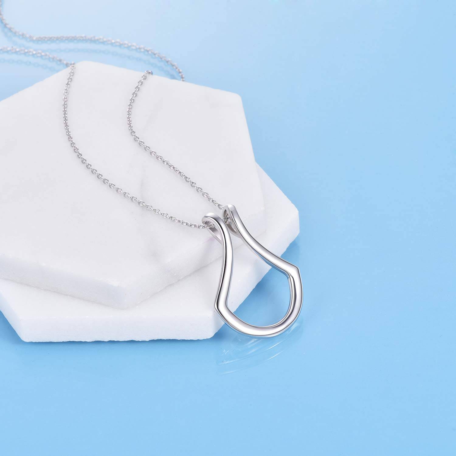 Sterling Silver Ring Holder Necklace Pendant Jewelry for Women - FASHIONKULTUR