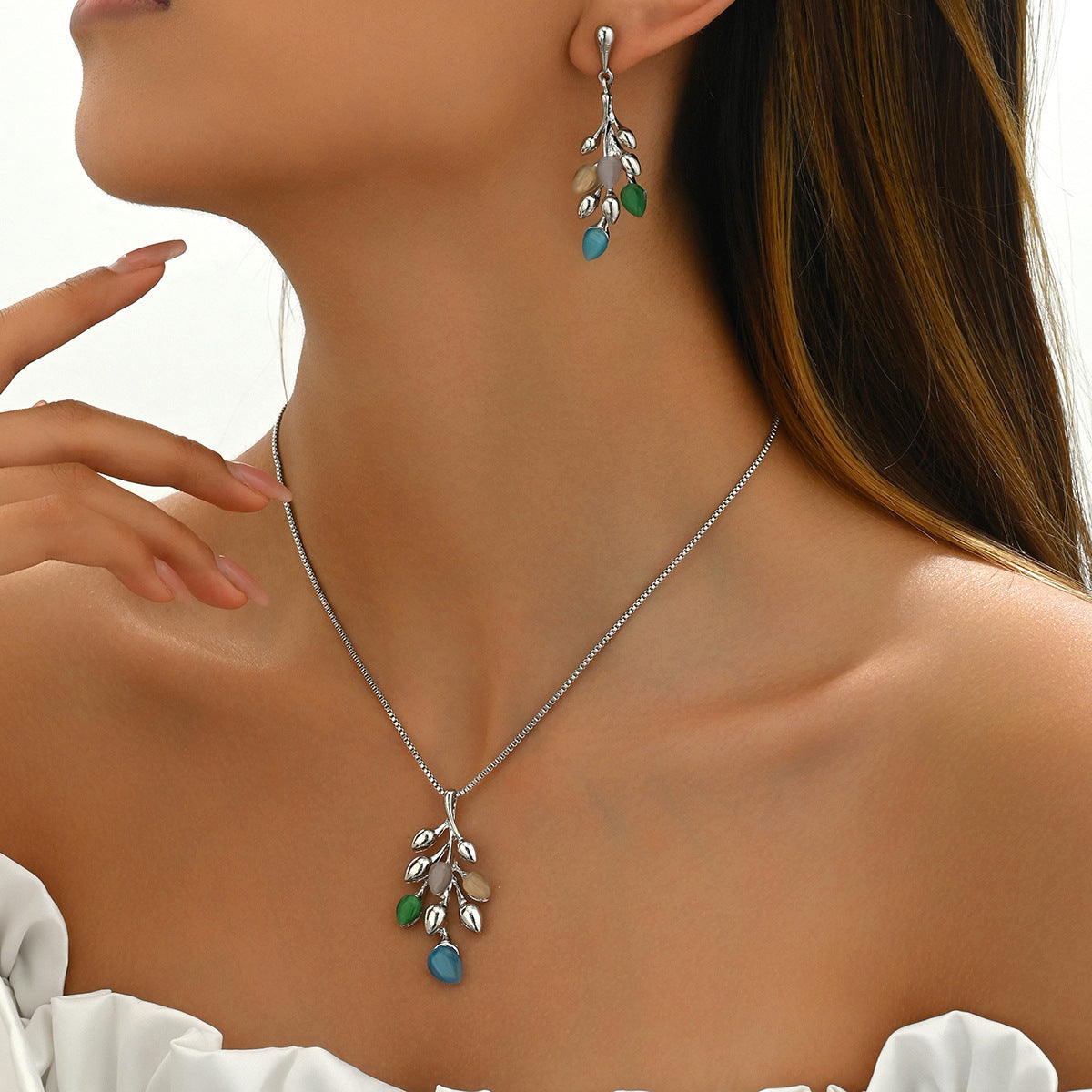 Women's Earrings Necklace Jewelry Suit Wheat - FASHIONKULTUR