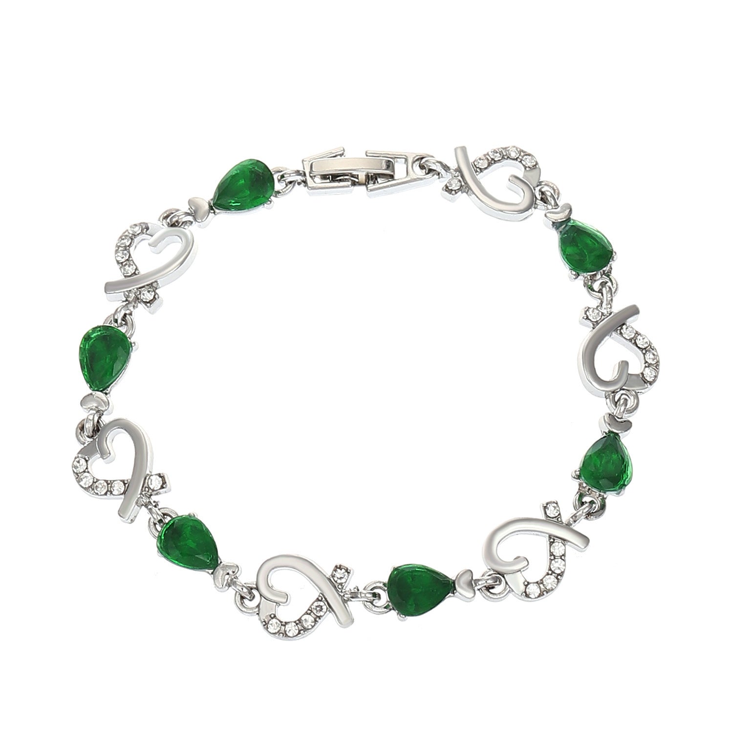 Hollow Love Bracelet With Rhinestones Fashion Temperament Heart-shaped Bracelet For Valentine's Day Gift - FASHIONKULTUR