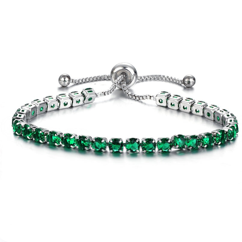 European and American cross-border exclusive jewelry inlaid crystal push-pull bracelet ladies gold full diamond single-row jewelry wholesale - FASHIONKULTUR