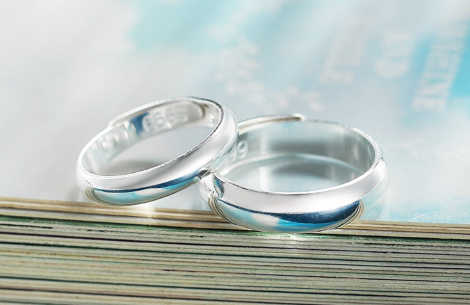 Glossy Ring Simple Men's Silver Ring - FASHIONKULTUR