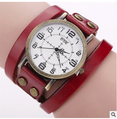 CCQ Vintage Leather Bracelet Watch Antique Women Wrist Watch Casual Ladies Quartz Watch Relogio Feminino 1347 - FASHIONKULTUR