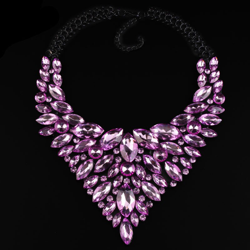 Alloy Rhinestone Necklace Luxury Full Diamond Sweater Chain - FASHIONKULTUR