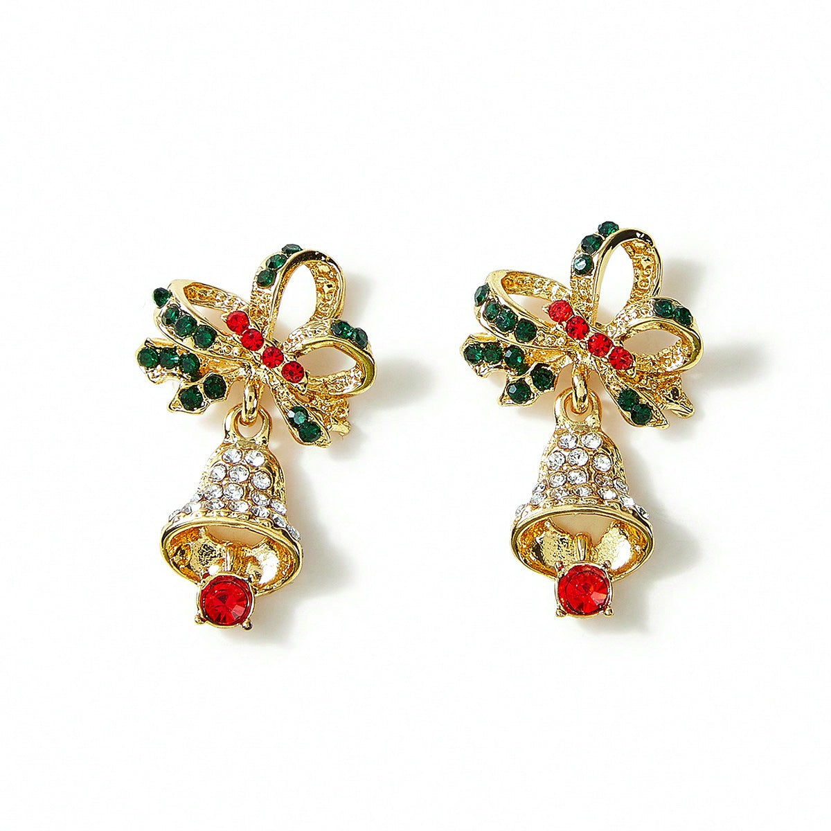 Jingle Jingle Exquisite Full Diamond Christmas Color Earrings - FASHIONKULTUR