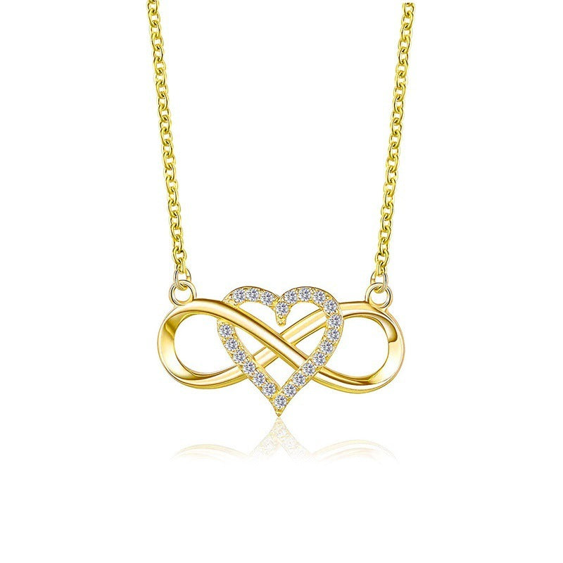 Knotted Love Necklace Cold Wind Simple 8 Heart Shaped - FASHIONKULTUR