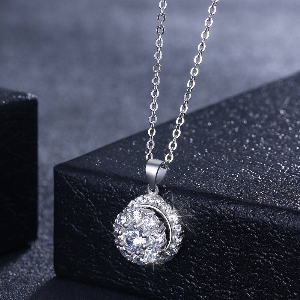 Ladies rotating sterling silver clavicle chain - FASHIONKULTUR