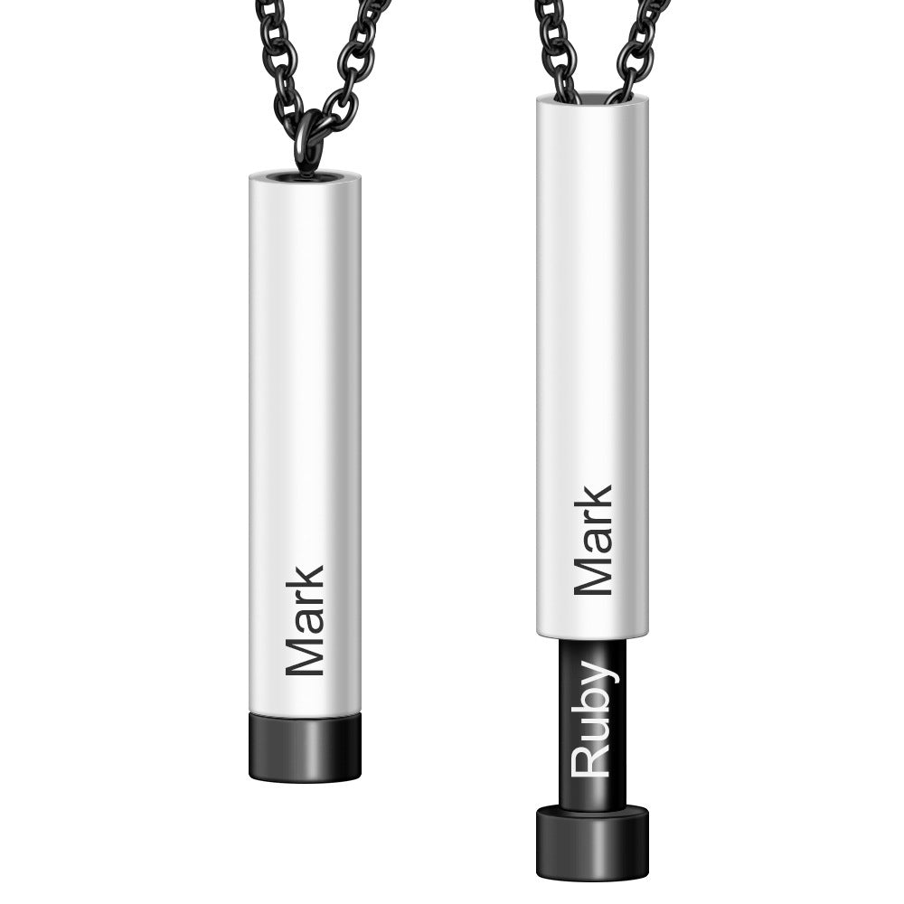 Customize Lovers Name Stainless Steel Necklace Remember Your Most Meaningful Phrase Word - FASHIONKULTUR
