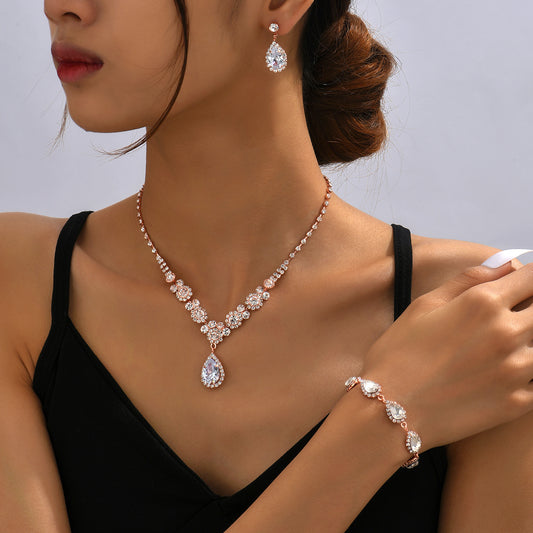 Fashionable Golden Rose Gold Three-piece Set - FASHIONKULTUR
