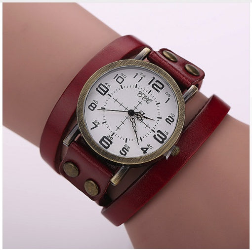 CCQ Vintage Leather Bracelet Watch Antique Women Wrist Watch Casual Ladies Quartz Watch Relogio Feminino 1347 - FASHIONKULTUR