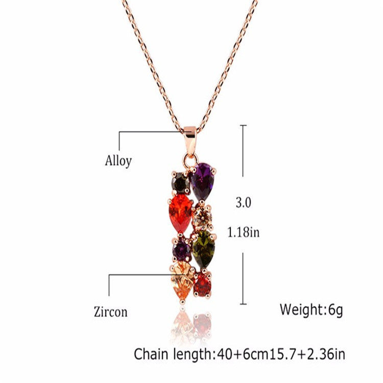 Shiny Zircon Hypoallergenic Necklace Earrings Ring Set - FASHIONKULTUR