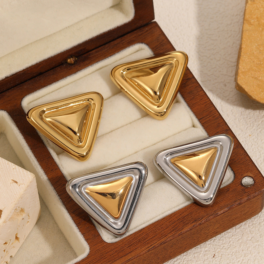 Triangle Earrings Women's Fashion Stainless Steel - FASHIONKULTUR