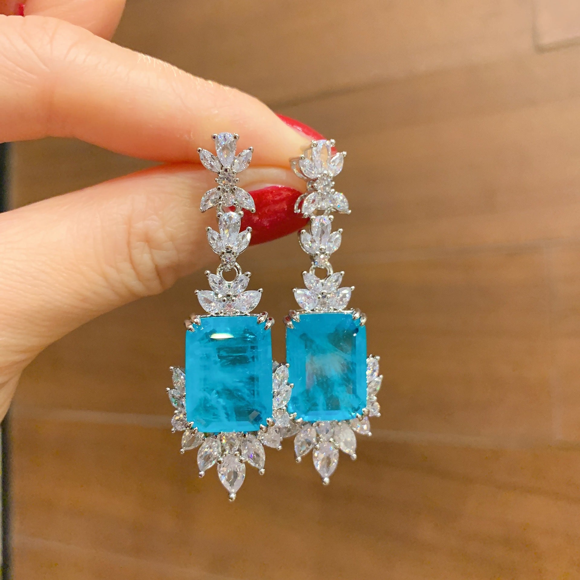 Creative Models Full Of Diamonds Ring Necklace Earrings Jewelry Set - FASHIONKULTUR