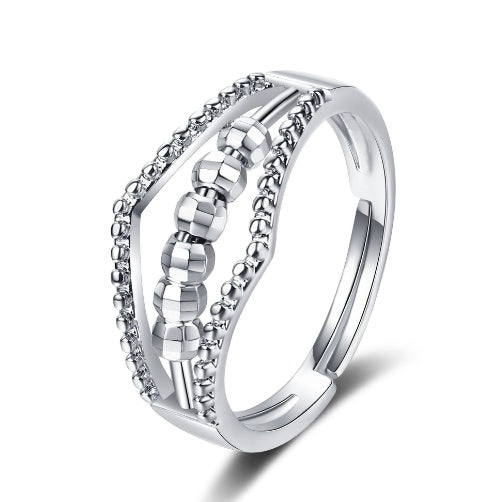 Rotating Ring Simple Vintage Two Layer Cross - FASHIONKULTUR